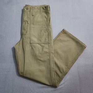 Levi's Women 30 Green 100% Cotton High Rise Ribcage Straight Leg Pants